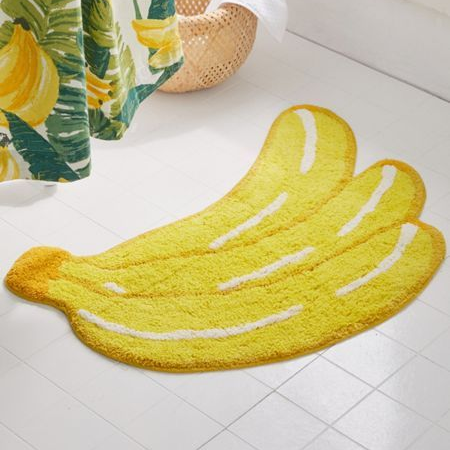 Cute Yellow Banana Bunch Bath Mat - Premium Microfiber Accent Rug