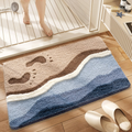 Footprints on the Sand Abstract Bath Mat - Premium Plush Accent Rug