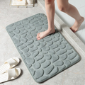Modern Cobblestone Embossed Bath Mat - Premium Soft Cushion Rug